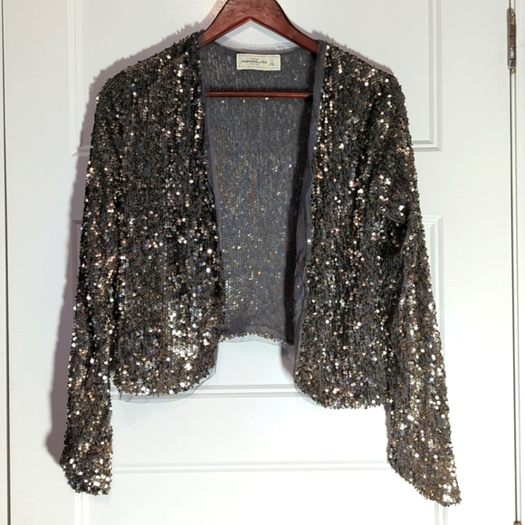 Abercrombie Sequined Silver Cardigan - Picture 1 of 10